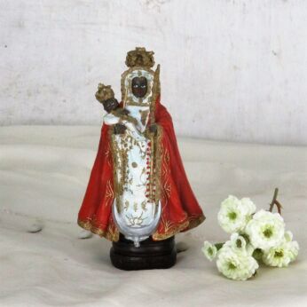 Miniature Black Madonna Figurine Resin Virgin Mary Notre Dame de la Candelaire