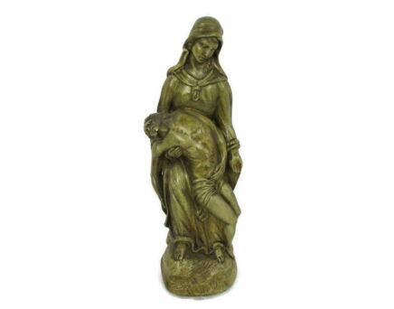 Pieta Statue Jesus Christ Virgin Mary Mother No sorrow is like mine Plaster Dramatic Figurine Guelfi