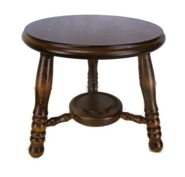 Small Mini Oak Tripod Side Display Table Pedestal Plant Flower Stand Crutch