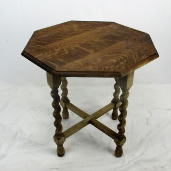 Barley Twist Wooden Octagon Side Display Table Pedestal Plant Stand 19.68"