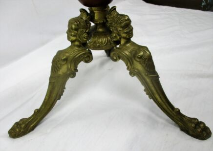 Standing Hall Tree Coat Rack Ornate Brass Barley Twist Wood Stem Cariatides Base