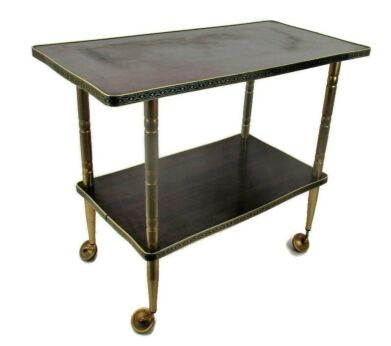 Bar Cocktail Tea Entertainment Cart Trolley Kitchen Island Veneer Retro Barware