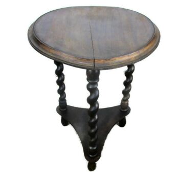 Barley Twist Wood Side Occasional Wine Table Pedestal Plant Stand 2 Tier 22.24"
