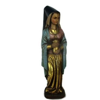 L Statue Saint Mary Magdalene Patron Sinners Myrrh Bearer Plaster Polychrome WOW