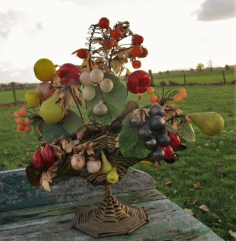antique hand blown Fruit basket art glass Delicate rare