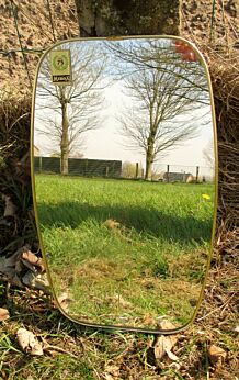 Lovely Sunburst Iron Wall Mirror Mid Century Mirror Gold Flowers