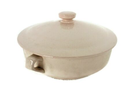 Antique  Soup Tureen Serving Dish Marked St Amand France Salmon Pink Art Deco