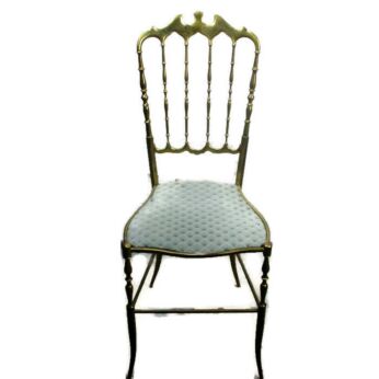 Italian Vintage Authentic Chiavari Chair Brass Hollywood Regency refurbished