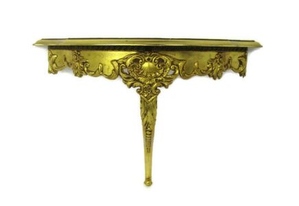 Ornate Wall Mounted Console Shelf Rack Gold Gilded Hollywood Regency Corbel Wood Beautiful