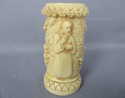 Faro Piece Chalice Candle Holder Padre Pio Pietrelcina Resin Mary Delle Rose