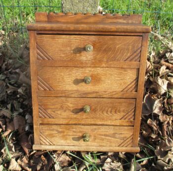 Vintage Wood Medicine Kitchen Wall Cabinet Apothecary mirror 4 Drawers