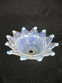 Venetian Murano Chandelier Replacement Part Bue Dots Glass Reclaimed Bobèche