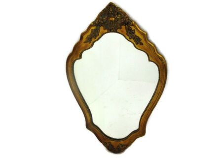 Gorgeous Large Ornate Oval Re-sine Wall Hanging Mirror Romantic Hollywood Regency Flower Decoration Vanity