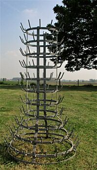 XL French Antique Champagne Wine Bottle Drying Rack Rustic