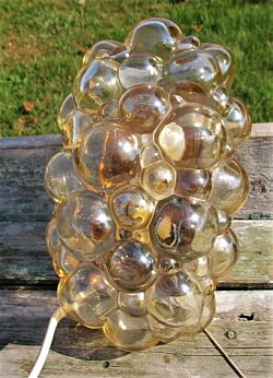 Mid Century Modern Bubbled Amber Glass Wall Sconce Lamp Limburg Helena Tynell