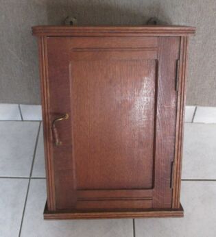 Antique French Carved Wood Medicine Wall Kitchen Hanging Cabinet Apothecary