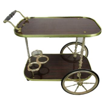 Bar Cocktail Tea Entertainment Cart Trolley Kitchen Island Veneer Retro Funky Barware