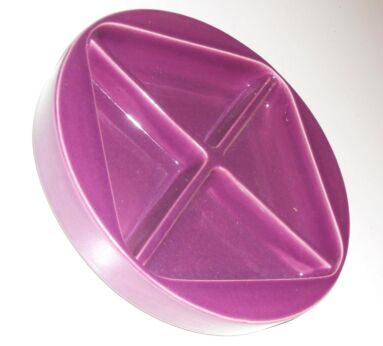 Vintage Aubergine Purple German Steuler Art Pottery Apero Dish Tray Cari Zalloni