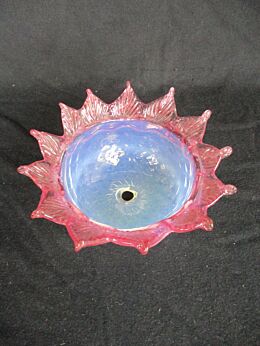 Venetian Murano Chandelier Part White Blue Pink Shade Part Art Glass Reclaimed