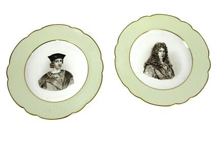 FrenchTwo Small Plates  Scalloped Rim Louis Philippe and Louis XIV