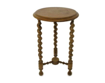 Barley Twist Tripod Side Display Table Pedestal Plant Bonsai Stand Barn Country Farmhouse 19.48"