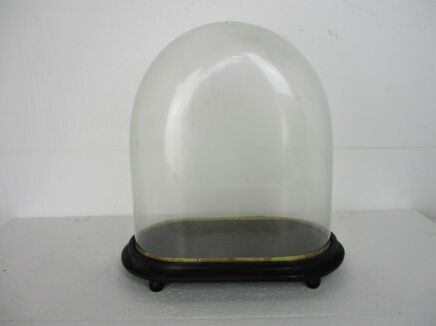Antique Victorian Oval Hand Blown Glass Globe Dome Doll Clock 14.56" H 13.18"W