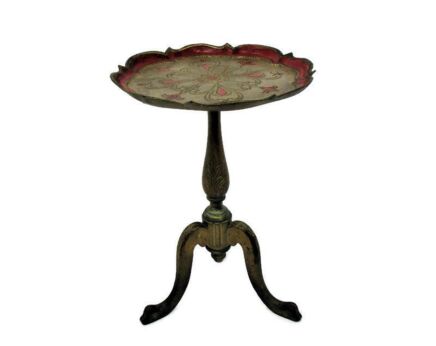 Florentine Gold Gilded Side Occasional Coffee Table Pedestal Italy Re-sine Red Hollywood regency