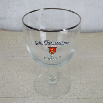 Watou St Bernardus Belgian Beer Glass Belgium Brewery Collector Enameled Rim HTF