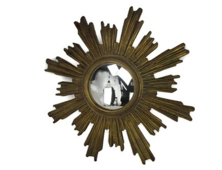 Large Sunburst Starburst Convex Glass Hanging Mirror Modernist Pop Art Resin