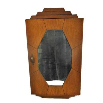 Mid Century Kitchen Apothecary Bathroom Wall hanging Cabinet Mirror Funky Rare