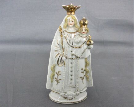 Small Miniature Statue Virgin Mary Madonna with Infant Jesus  Porcelain Collector HTF  Lovely 5.31"