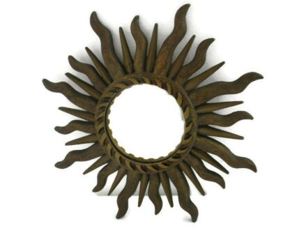 Small Sunburst Starburst Wall Glass Mirror Mid Century Modernist Resin Pop Art