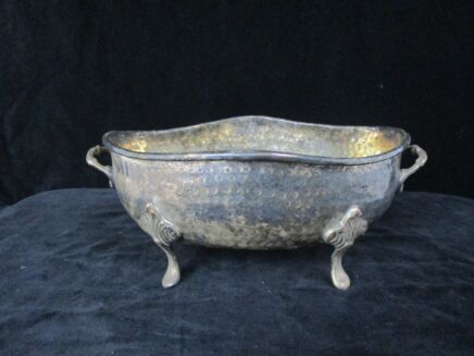 Silver Plated Planter Jardinière Ornate Embossed Centerpiece Legged
