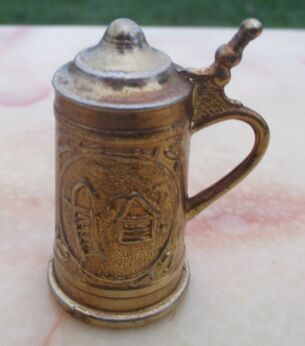 Vintage Miniature Beer Can Doll House Brass Copper for Doll House or collectible