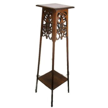 Large Art Nouveau Ornate 2 Tier Pedestal Table Plant Stand Side Table 45.66"