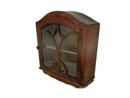 Vintage Lovely small Apothecary Display Bathroom Kitchen Wall Hanging Cabinet Small Ornate