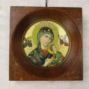 Small Icon Our Lady Of Perpetual Help Wall Virgin Mary Infant Jesus Angels