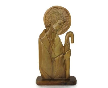 Hand Carved Wooden Statue Saint Joseph Carpenter Protector Homes