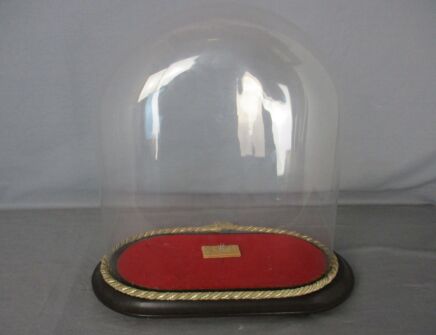 Antique Victorian Oval Hand Blown Glass Globe Dome Doll Clock 13.77" H 12.40"W