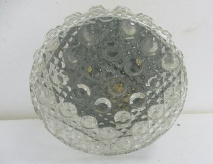 Small Bubbled Glass Flush mount Sconce Lamp Lampada Art glass Helena Tynell Style Vintage 1 light