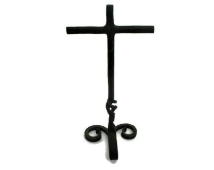 Vintage  Hand Made Standing Table Crucifix Wrought Iron Modernist Folk Art Lovely Very Special and Rare