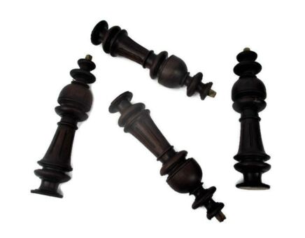 4 Reclaimed Carved Wood Large Spindles Balusters Trim Posts Pillar Salvaged