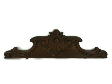 Hand Carved Wood French Pediment Ornate Over door Architectural    Gorgeous Reclaimed