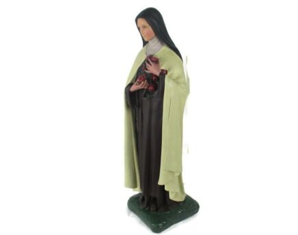 Statue Plaster St Therese Lisieux Little Flower of Jesus Gorgeous Face Chapel Church 32.67"