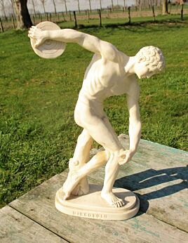 Vintage Resin Figurine Statuette the Discus Thrower after August Rodin Discobolo