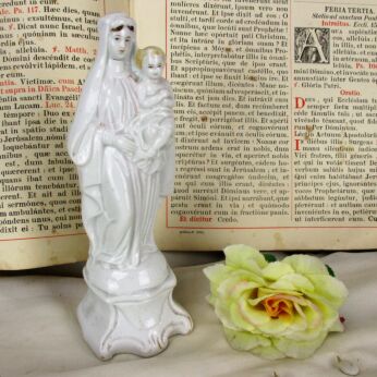 Antique Statue Vieux Paris French Porcelain Virgin Mary Madonna Infant 1900