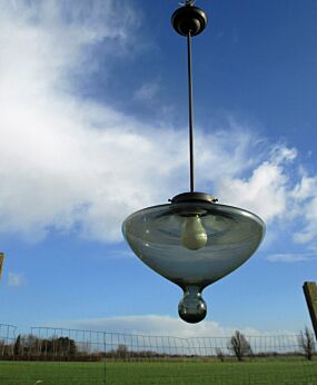 Blue Grey Glass Pendant Chandelier Raak High Chaparral Mid Century Modern Dutch