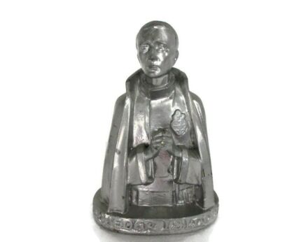 Vintage Bust Statue Brother Isidore of Saint Joseph Broeder Isidoor Belgium Plaster 7.48"