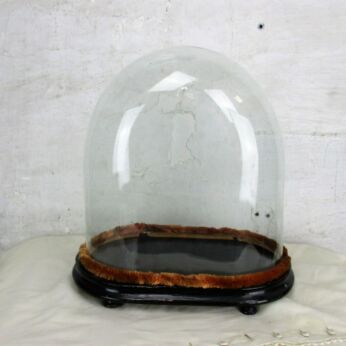 Victorian Antique Oval Hand Blown Glass Dome Globe Mantle Clock Steampunk 12.40"