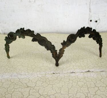 Antique Cast Brass Furniture Trim Flower Ornate Reclaimed Hardware Architectural